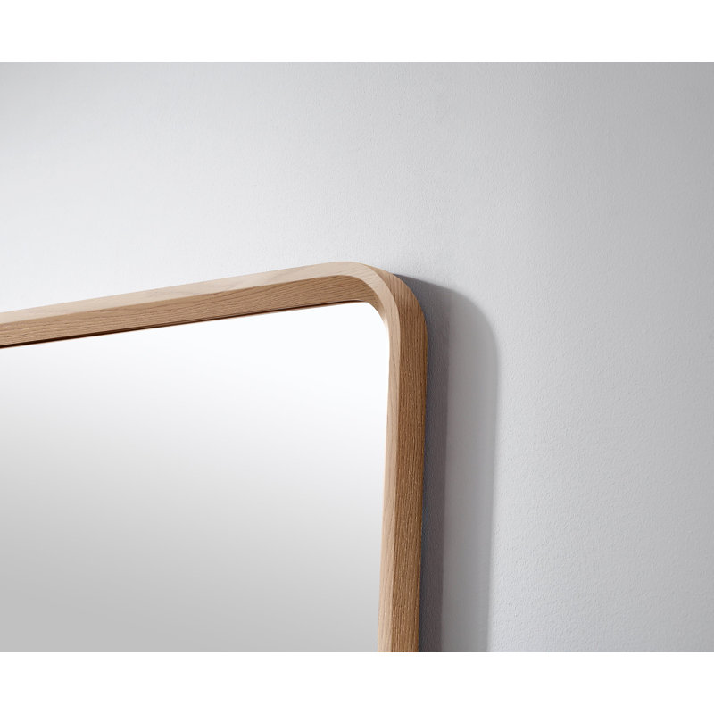 Miroir plat Aliyani, Chêne blanchi, 29,5 po x 35,5 po