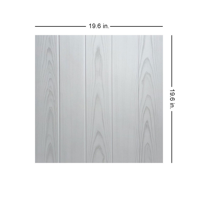 Bead Board 1.6 ft. x 1.6 ft. Polystyrene Glue-up Ceiling Tile, Country White