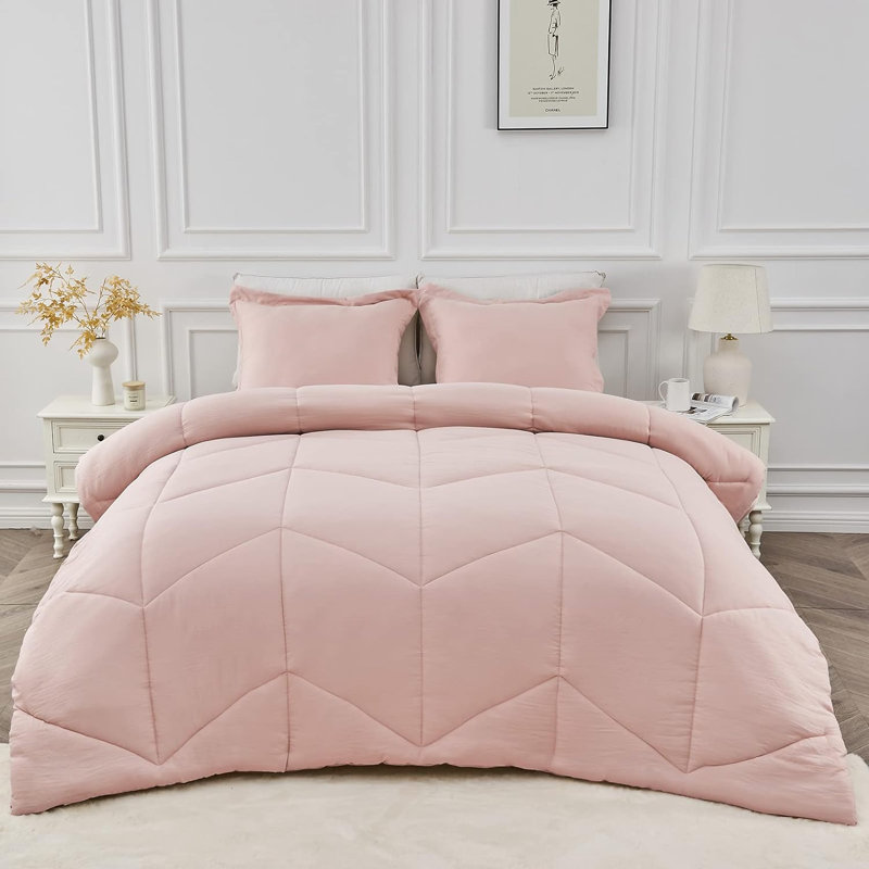 Édredon en duvet synthétique toutes saisons, Très grand, Rose