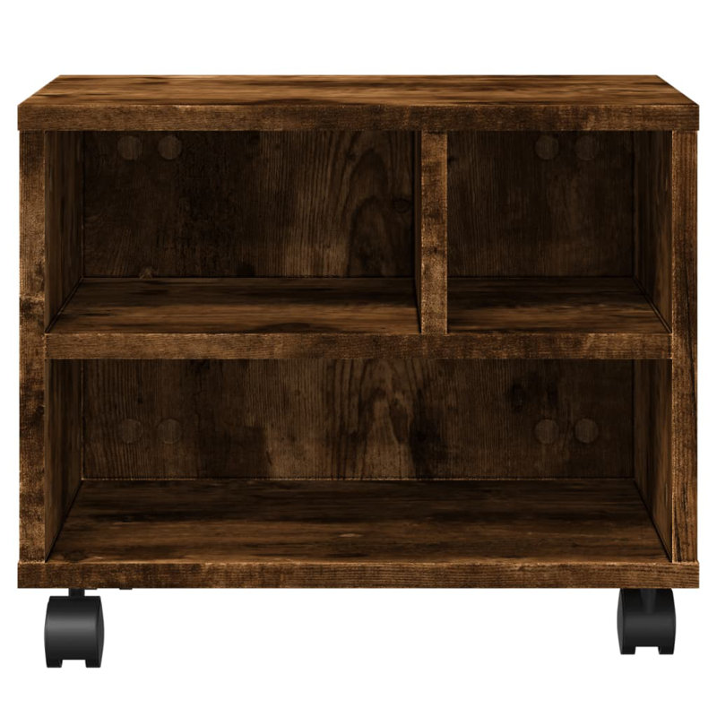 Printer Stand With Wheels 16.1"X12.6"X13.6", Smoked Oak