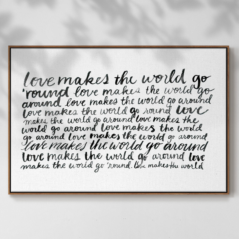 Écriture avec amour II, reproduction d'art sur toile, H 27 po x l 41 po x P 2 po, Noyer