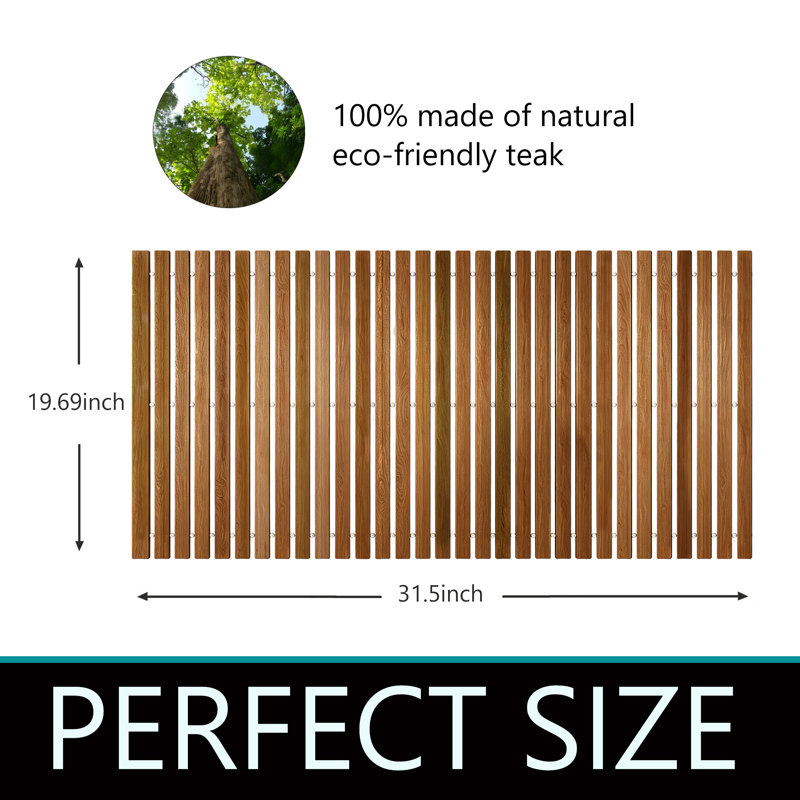 Roll-up Teak Bath Mat