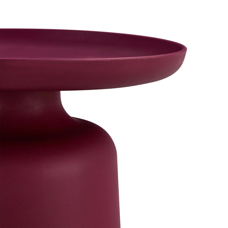Table de bout, table d'appoint en plastique, Rouge vin