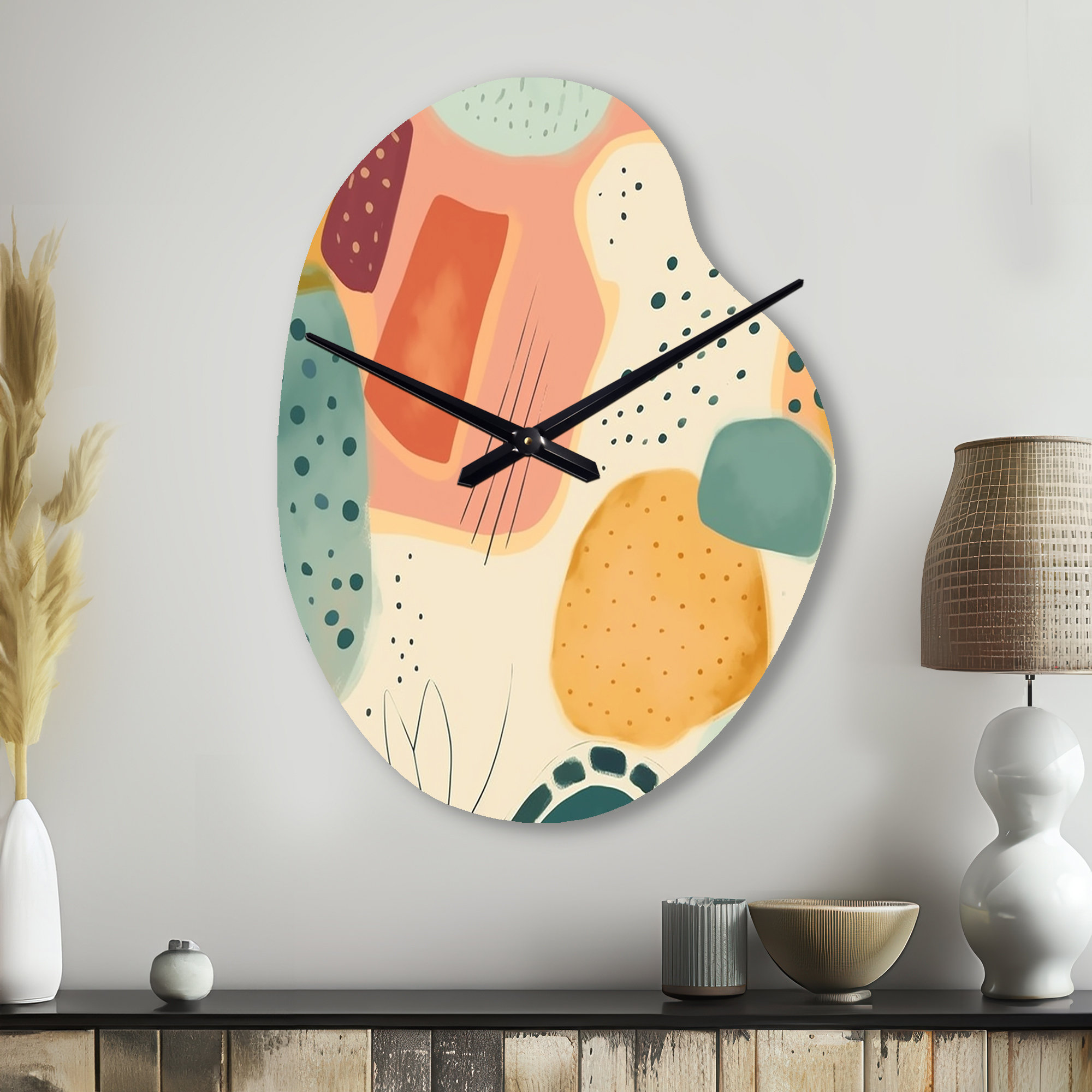 Design Art Orange Fun Pattern Of Shapes I - Geometric Asymmetrical ...