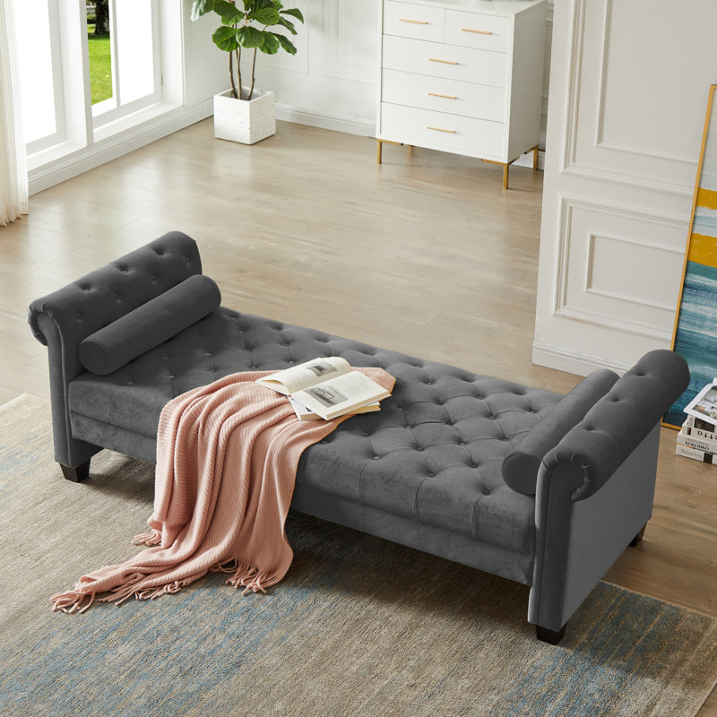 Banc rembourré Decimus, Gris