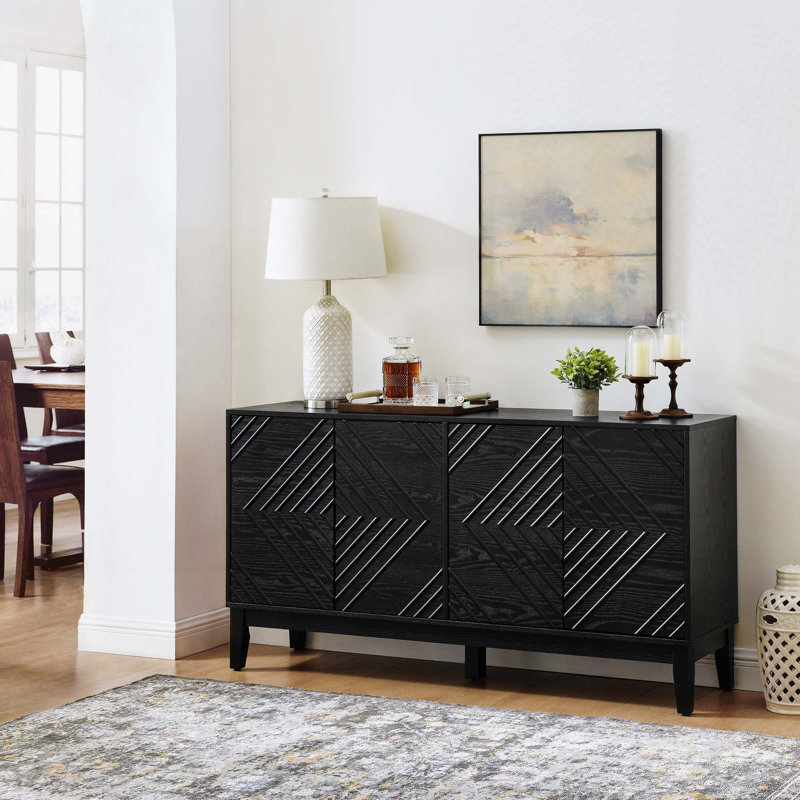 Buffet Farmhouse 60,5 "avec rangement, Noyer
