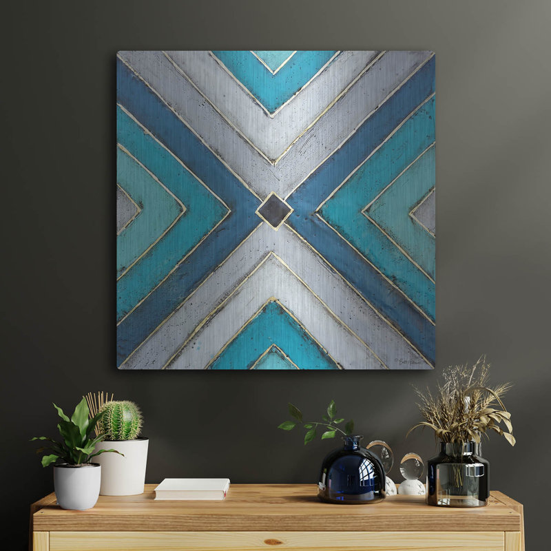 «Geometric Common Ground» par Britt Hallowell, H 24 po x l 24 po