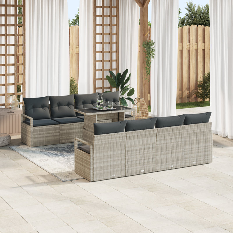 230cm Wide Patio Sofa with Cushions