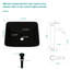 Lavabo vasque de salle de bain en verre trempé - robinet noir mat et drain escamotable contemporain