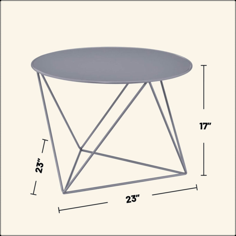 Table de bout en métal