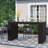 Larren Rectangular Glass Outdoor Bar Table
