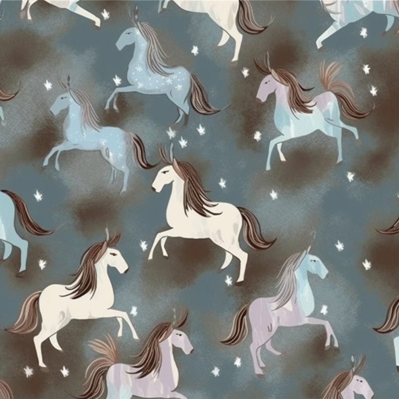 Unicorn Animals Blue Polyester Striped Duvet Cover, King Duvet Cover