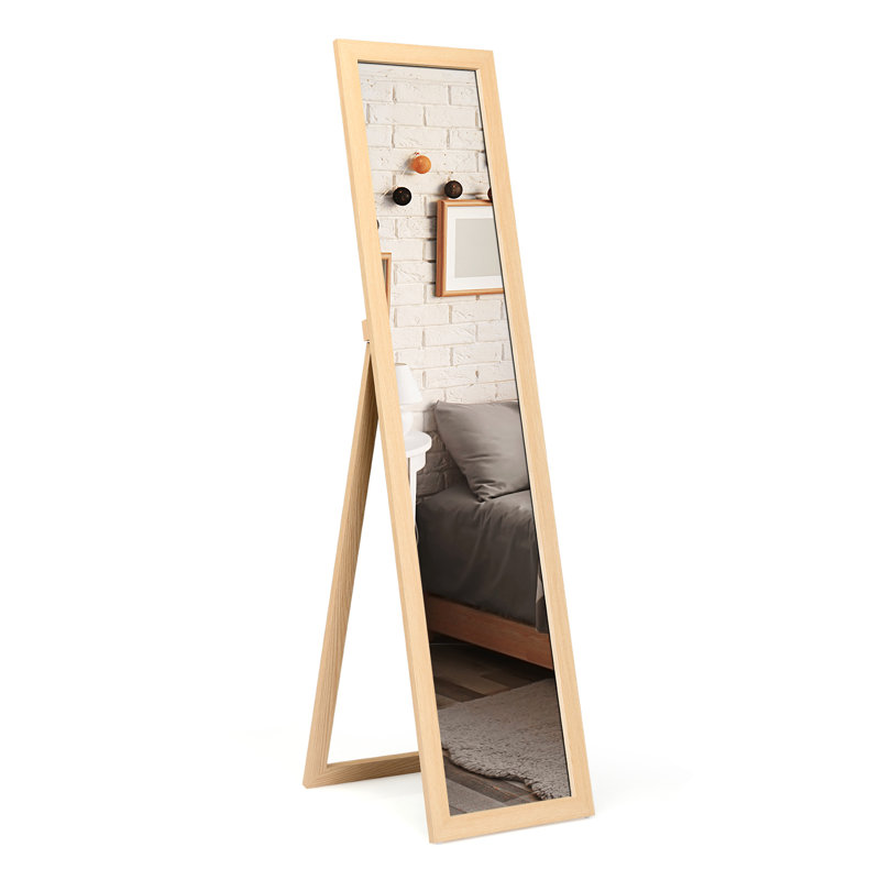 Devany Wood Flat Wall Mirror, Nature