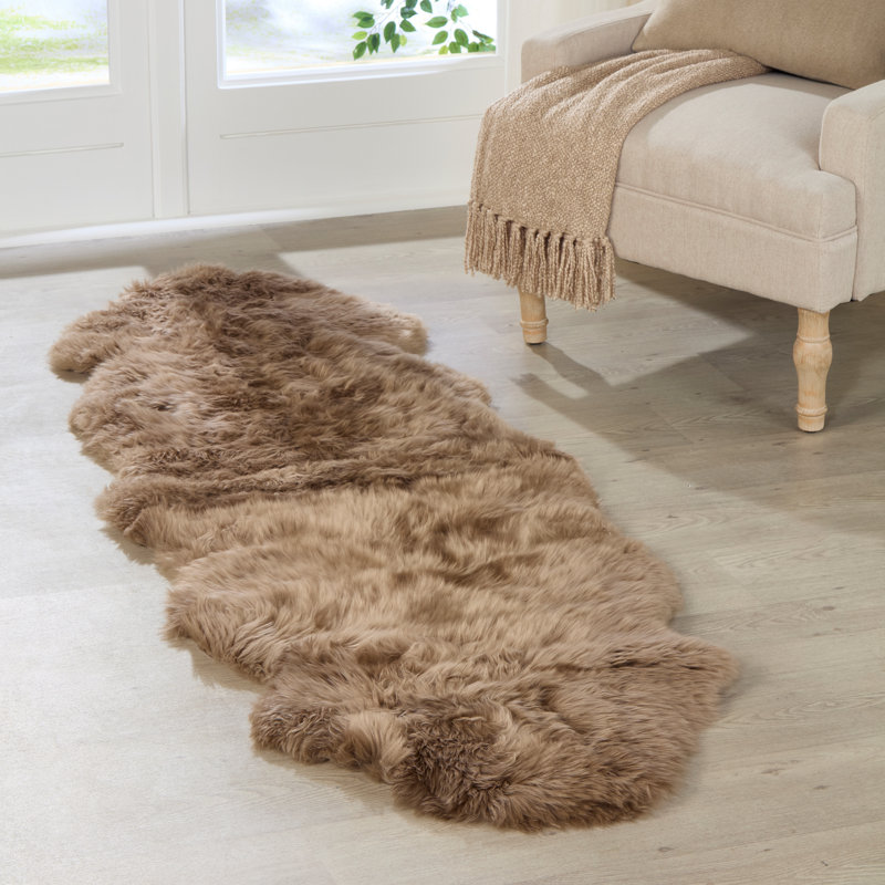 Oliveri Solid Colour Sheepskin Area Rug, Novelty 60 x 240cm