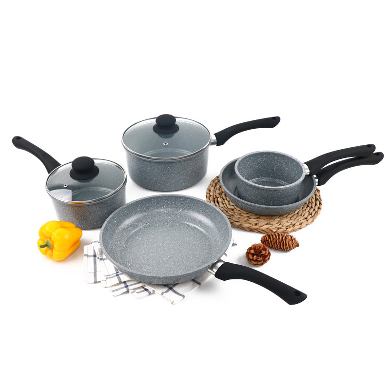 Sharif 7 - Piece Non-Stick Steel Cookware Set