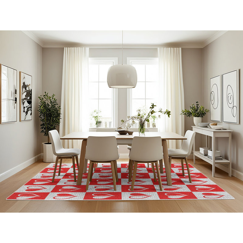 Rouge niche Tapis décoratif, Rectangle 7 pi x 10 pi