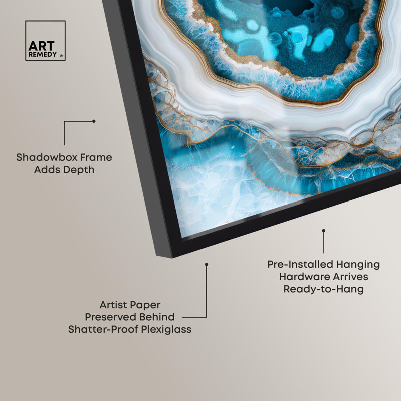 «Godeed Geode Eye III Shadowbox Print» par Art Remedy, Noir, H 16 po x l 11 po
