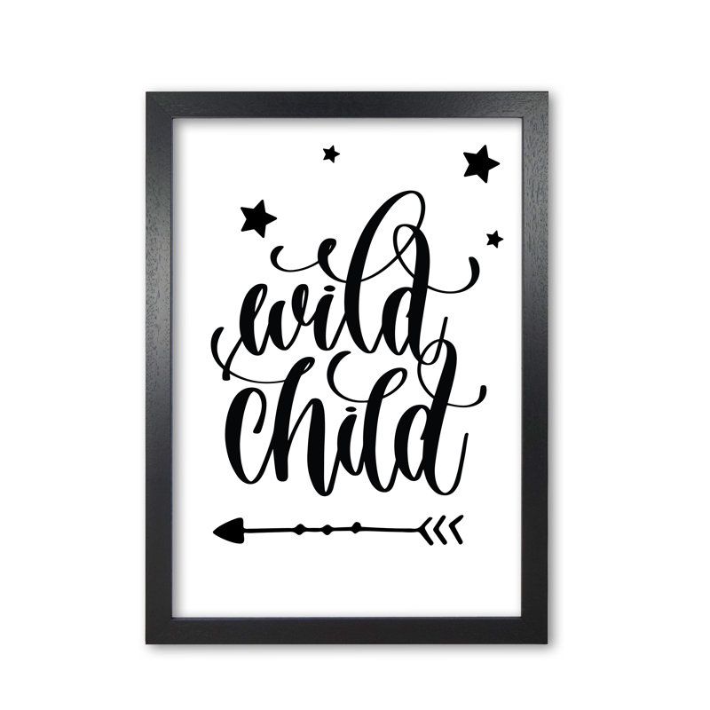 Wild Child - Print, Black Grain Frame, 85 cm H x 60 cm W x 5 cm D