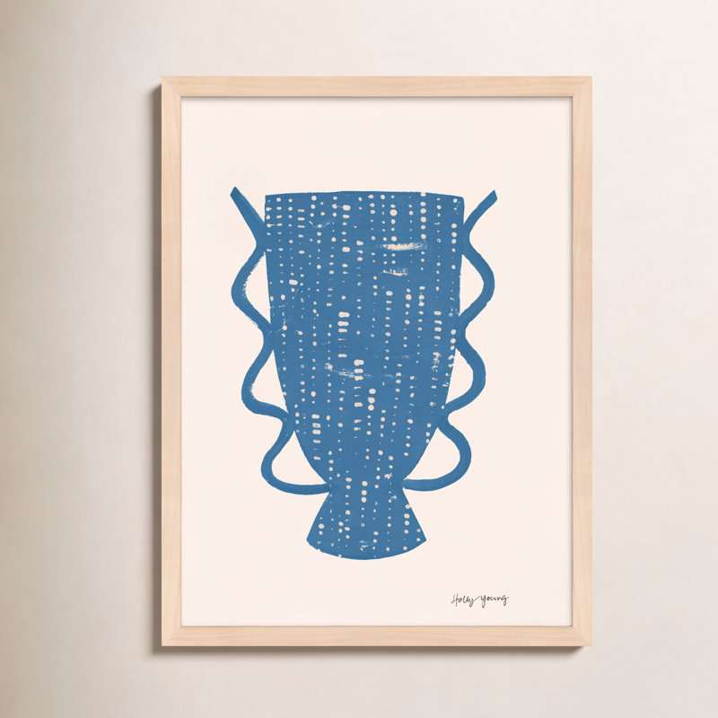 Blue Vessel 6 Painting by Holly Young, 20" H x 16" W x 1.25" D, Beige