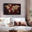 «Maroon World Map Wall Art»-1404668423