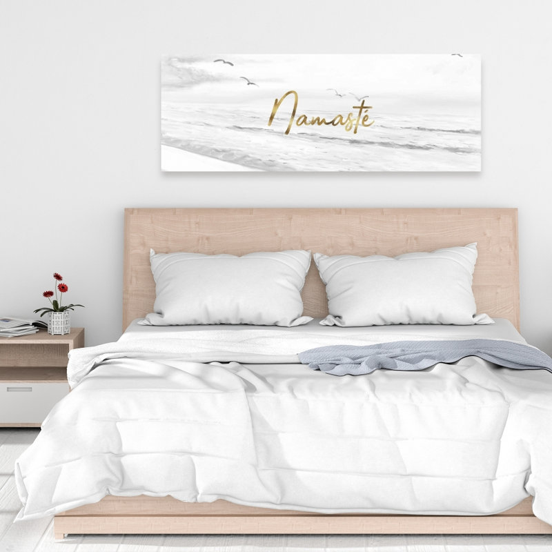 Toile de mer blanche Namaste | Art mural Home Decor