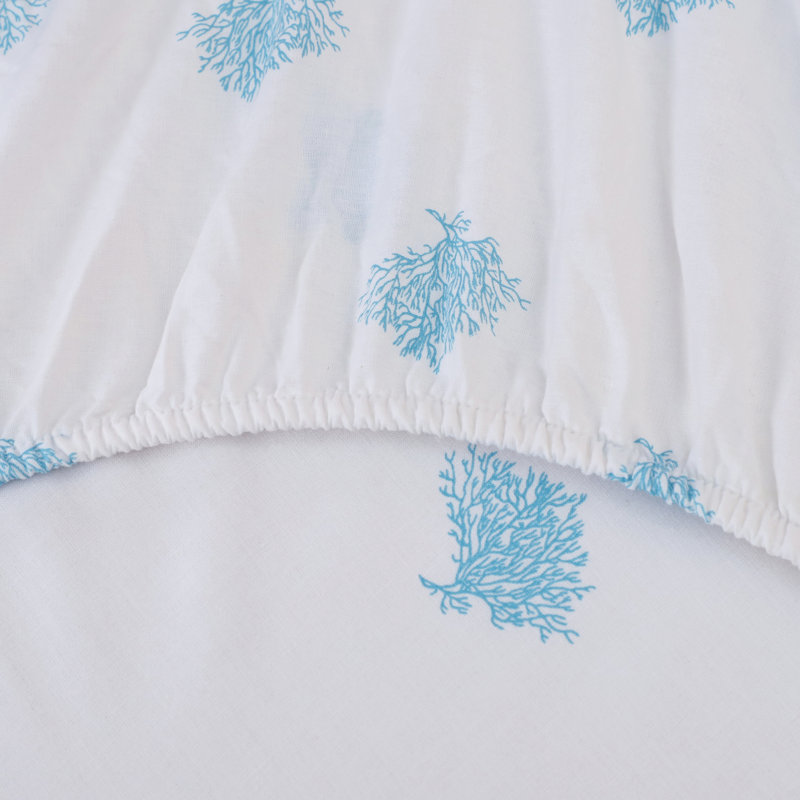 Ensemble de draps 100% coton 144 fils, Simple, Corail aqua