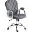 Chaise de bureau pivotante en polyester avec support lombaire, hauteur réglable, roulettes-446594458