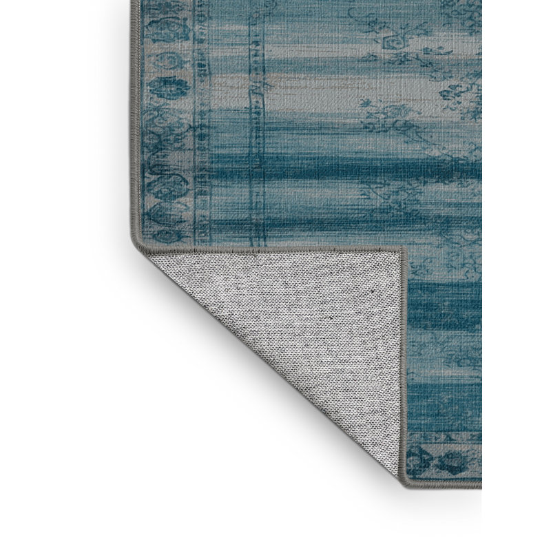 Tapis gris lavable à la machine, Rectangle 7 pi x 9 pi