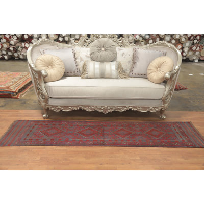 Tapis de couloir géométrique en laine 2x8