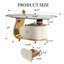 Table basse en pierre frittée de 39,4 po avec tiroir, base en acier inoxydable et 4 roulettes verrouillables, table de bout ovale mobile moderne pour le salon, assemblage facile (doré)