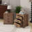 Rustic Three Drawer Reclaimed Solid Wood Farmhouse Nightstand Set Of Two