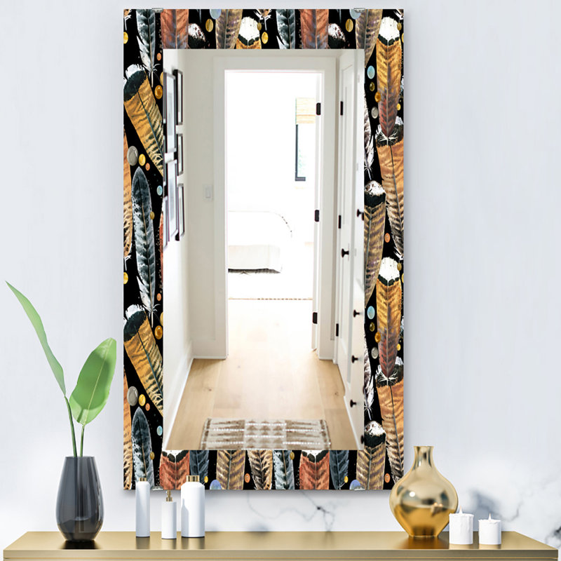 Miroir mural plumes 1, H 32 po x l 32 po