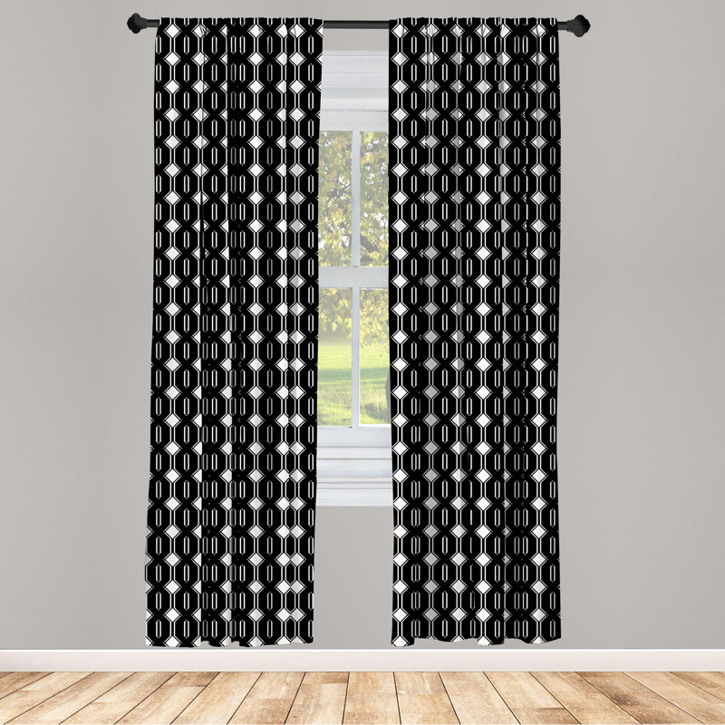 Geometric Semi-Sheer Rod Pocket Curtain Panels, 28" x 84"