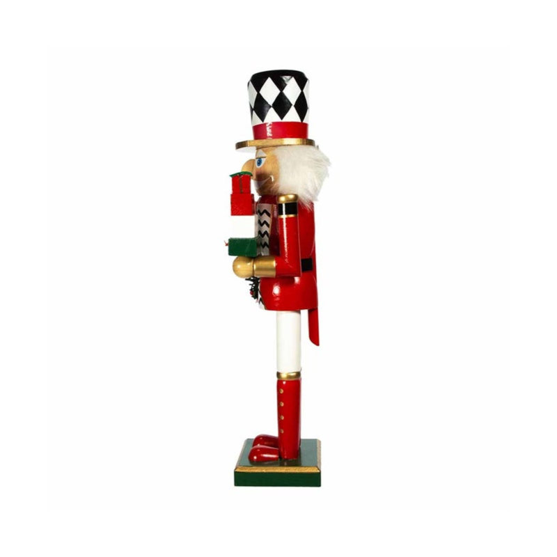 Nutcracker with Gift Box and Wreath