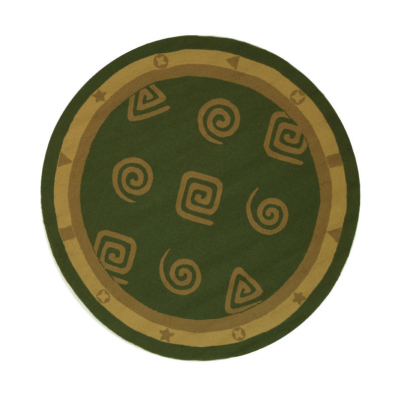 Ardilla Hand Hooked Wool Pile Abstract Rug, Round 8'
