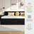 Full Size Daybed with Storage Drawers, Upholstered Corner Bed with L-Shaped Headboard, Velvet Daybed Frame for Living Room & Guest Room, Space-Saving Design