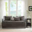 Housse de lit de jour réversible - gris foncé, 6 pièces, rembourrage en coton, pour matelas simple, livrée avec housse, taies décoratives, coussin décoratif 6 rembourrage gris, taille appropriée, comprend-127323185