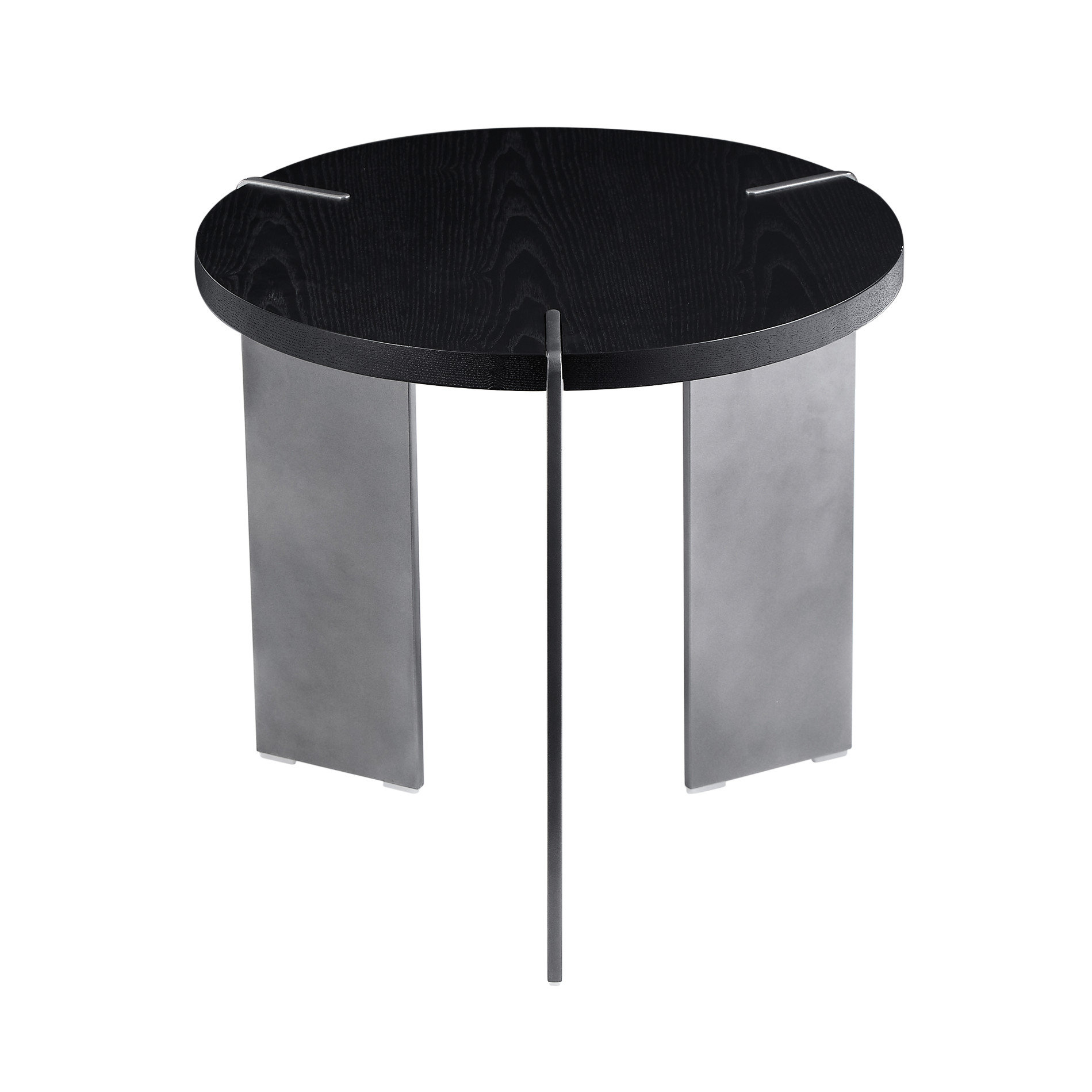 Latitude Run® Black Metal Base And Oak Wood Top Round Coffee Table ...