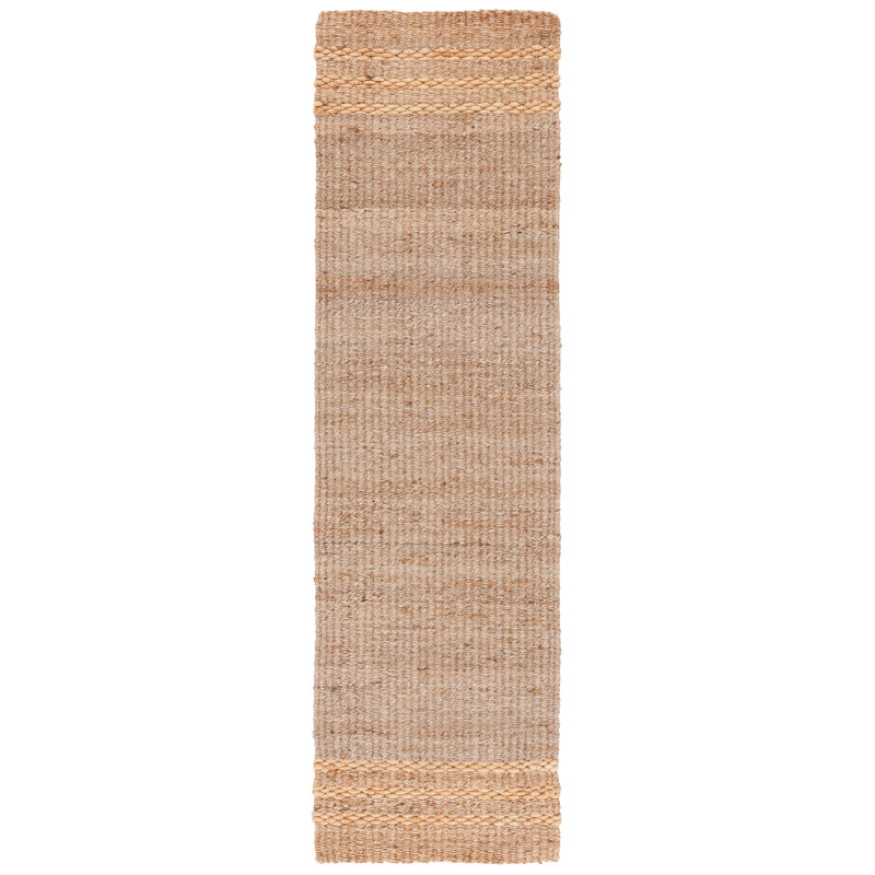 Tapis rayé en jute et fibres naturelles Vernal, Tapis de couloir 2 pi 3 po x 8 pi