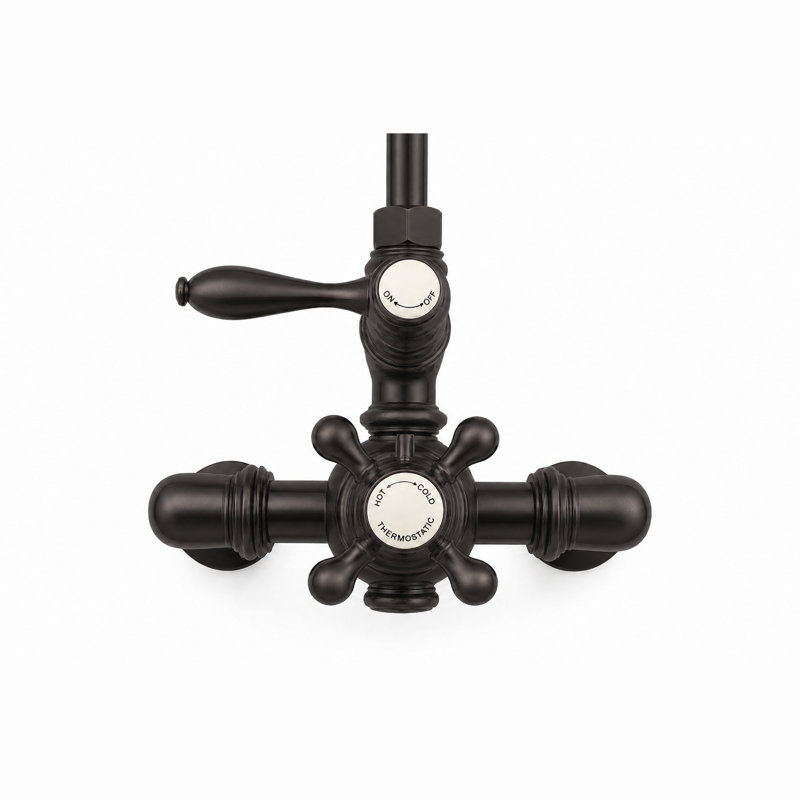 Système de douche thermostatique exposé 36 po mural avec poignées levier / croix 1,75 GPM, Oil Rubbed Bronze