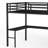 Full XL Metal Loft Bed with L-Shaped Desk, Wardrobe, Storage Stairs, USB Charging & LED Light, Black