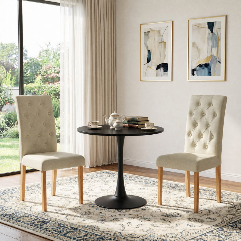 Nero 47cm H Fabric Upholstered Parsons Chair in Beige