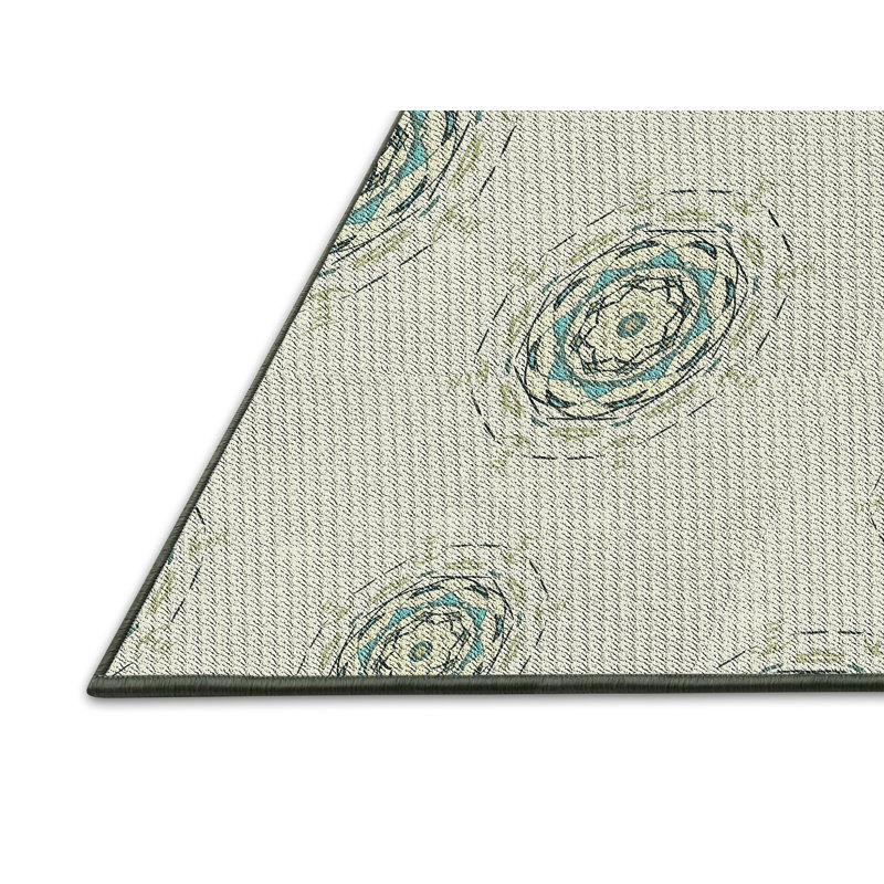 Tapis zone beige à motifs, Rectangle 7 pi x 10 pi