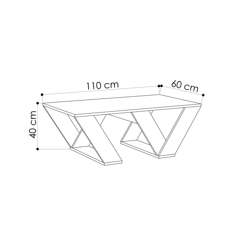 Modern White Coffee Table, 43.3 x 15.7 x 23.6 inches | 100% Melamine Coated Particle Board, Thickness: 0.7 inches | Stylish Solid Color Design, Perfect for Living Room & Contemporary Spaces, Durable & Elegant