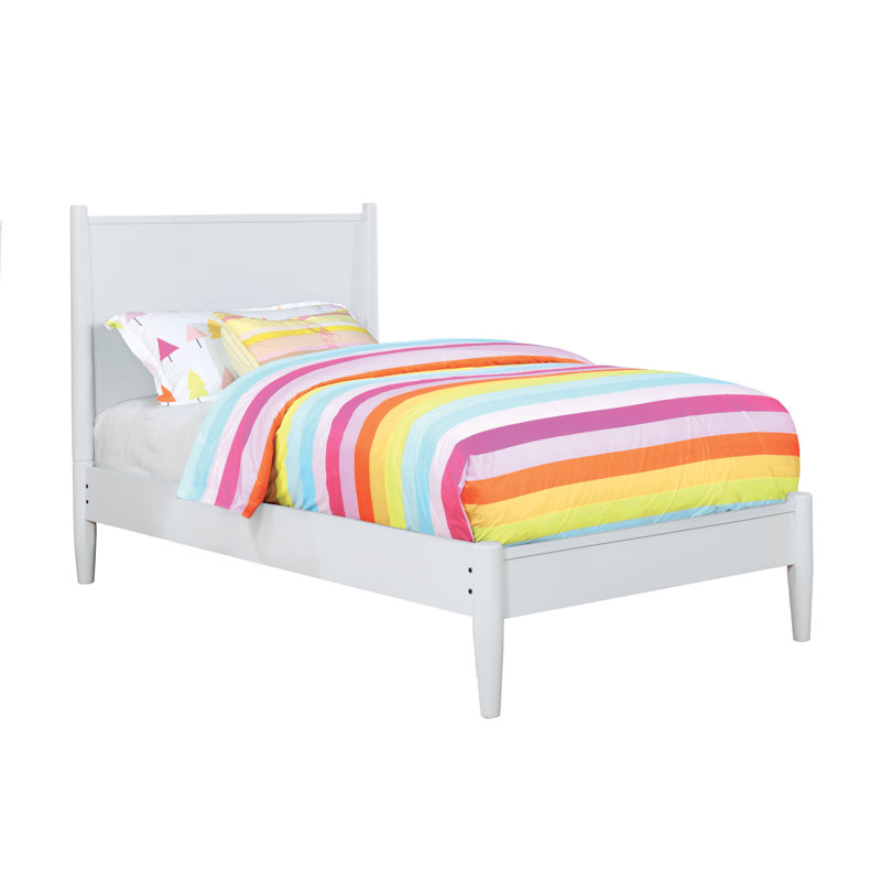 Stalter Solid Wood Platform Bed, White, Twin