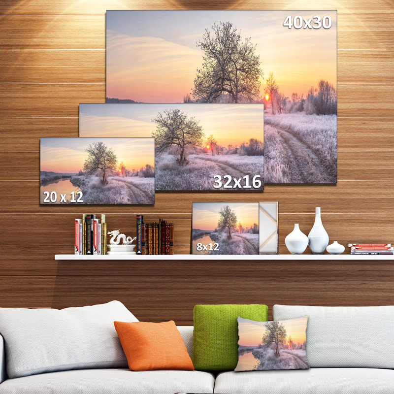 Photographie « winter multigivrey field », H 20 po x l 20 po x P 1 po, Toile tendue