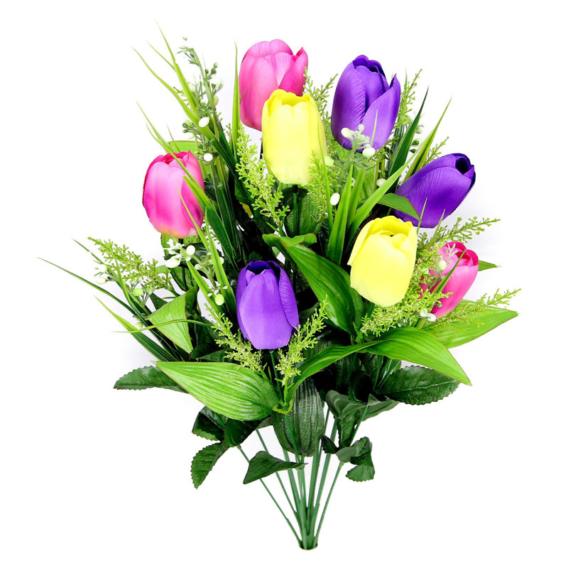 Tulip Arrangement, Yellow/Purple/Pink