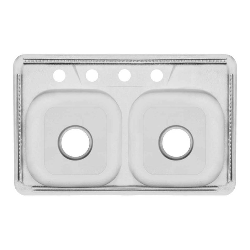33 " L Drop-In Double Bowl Stainless Steel Kitchen Sink