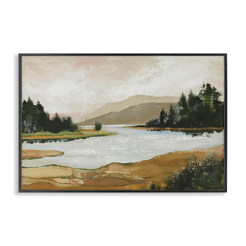 Giclée encadrée «Relaxing Valley Lake», design par Max Maxx, Giclée encadrée noir minuit, H 12 po x l 18 po