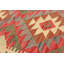 Tapis ivoire / rouge en laine à motif géométrique fait à la main Gosford